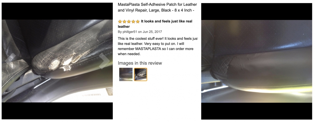 MastaPlasta Self-Adhesive Patch for Leather and Vinyl Repair, Large, Tan - 8 x 4 inch - Multiple Colors Available